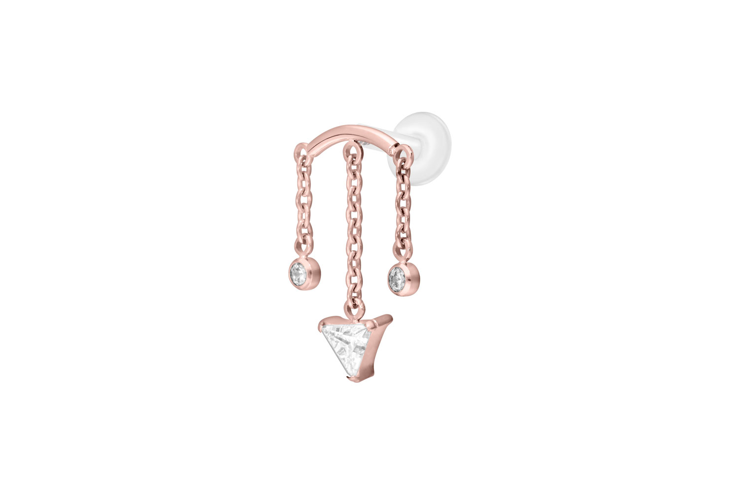 PTFE Labret Piercing mit Innengewinde + Titan-Aufsatz WINDSPIEL